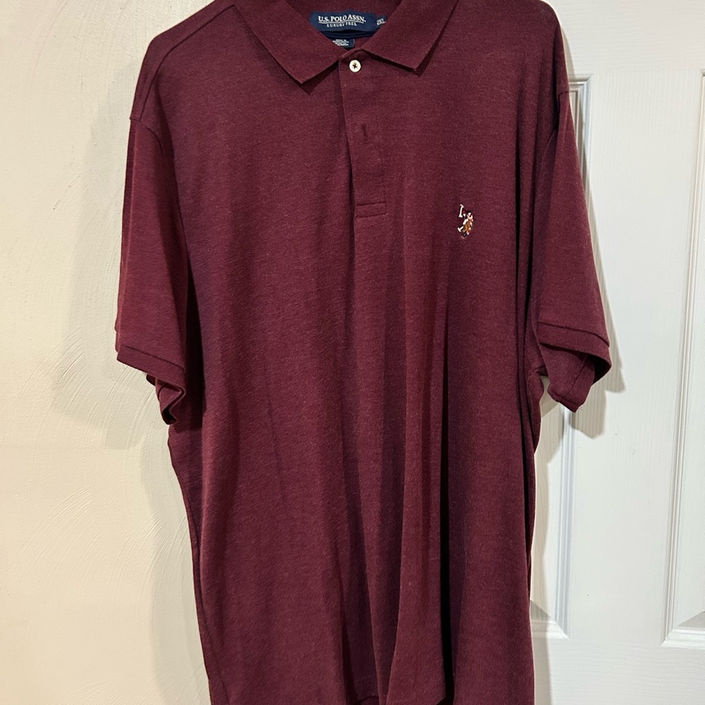 US Polo Ass. Men's Maroon Polo Shirt